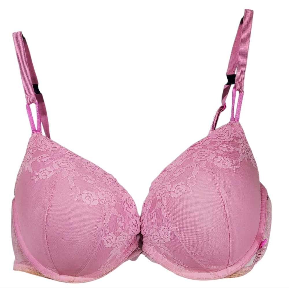 Victoria's Secret Bra Push Up Pink Lace Romantic Mermaidcore Lingerie 36D